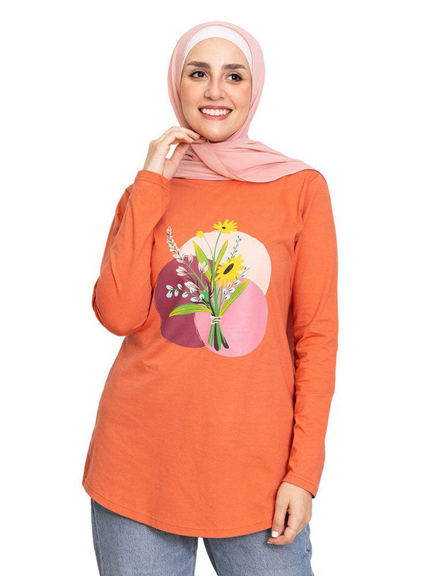 Copper Coin Printed Long - Sleeve Design 47 - Khotwh